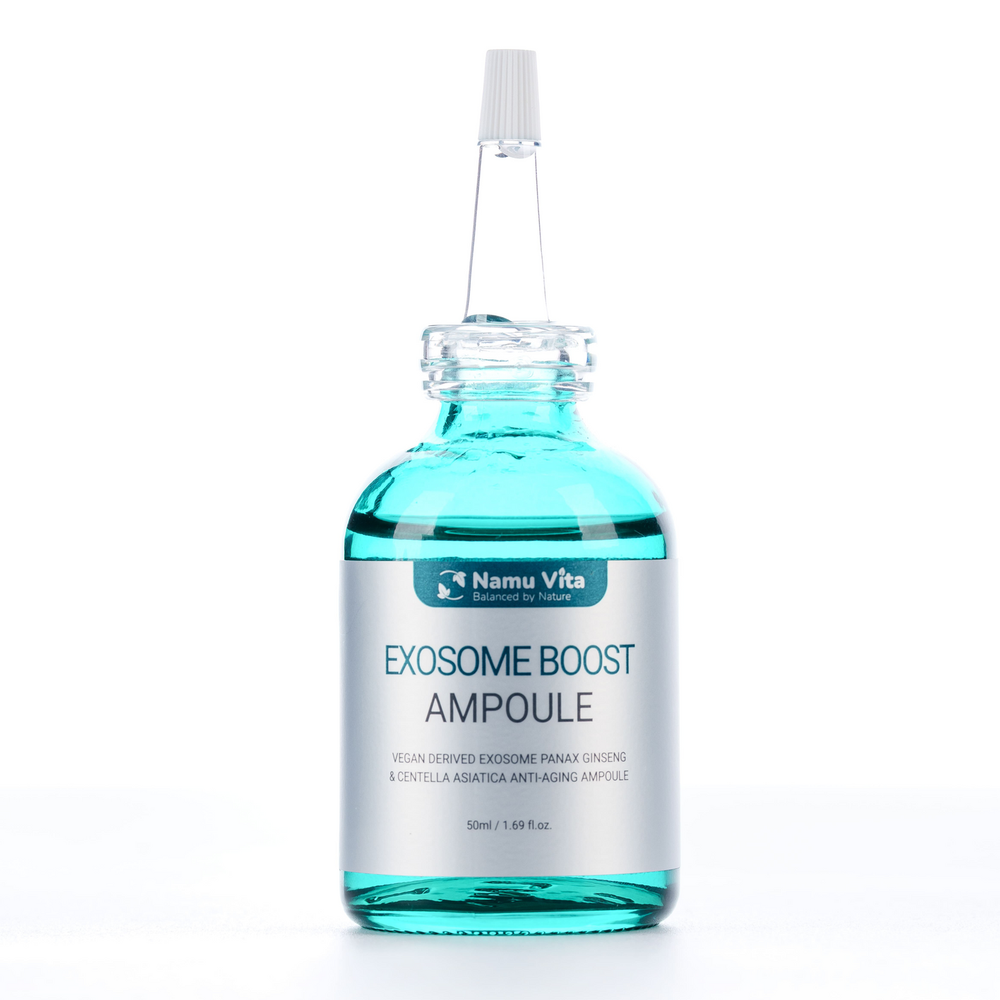 Exosome Boost Ampoule bottle on a white background