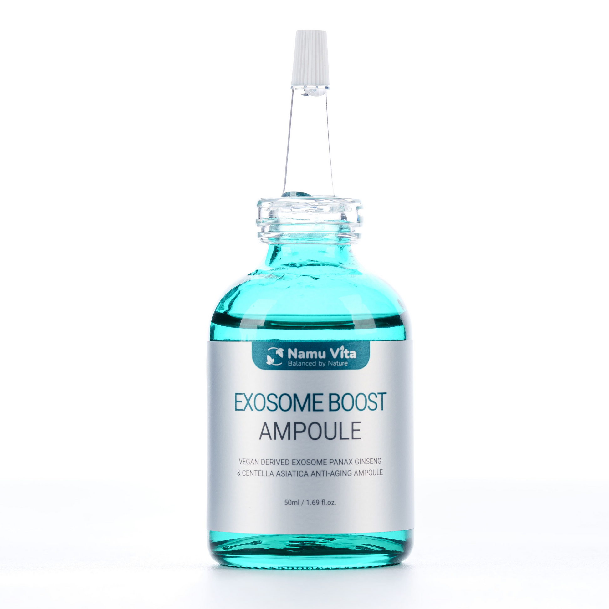 Exosome Boost Ampoule bottle on a white background